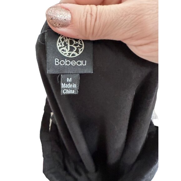 🍒 2/$20 🍒 Black Gray and White Striped Maxi Skirt  Bobeau sz Medium - Picture 6 of 6